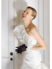 One Shoulder Ivory Taffeta Chic Wedding Dress